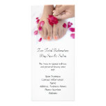 Pretty Fuchsia Pink Rose Pedicure Salon Rack Cards