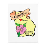 Pretty Georgia Map Tees and Gifts postcards