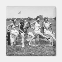 Pretty Girl Golfers, 1920s Fridge Magnets