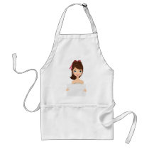 Pretty Girl holding sign aprons