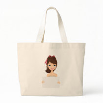 Pretty Girl holding sign bags