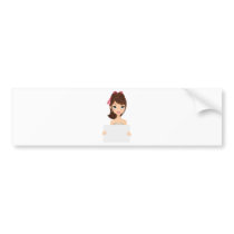 Pretty Girl holding sign bumper stickers