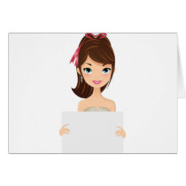 Pretty Girl holding sign cards