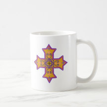 Pretty Gold and Pink Coptic Cross Mugs