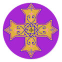 Pretty Gold and Pink Coptic Cross stickers