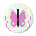 Pretty Green And Magenta Butterfly Magnet