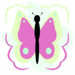 Pretty Green And Magenta Butterfly Ornament photo sculptures