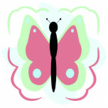 Pretty Green And Pink Butterfly Ornament photo sculptures