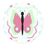 Pretty Green And Pink Butterfly Sticker