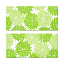 Pretty Green Flower Blossoms Floral Pattern Stretched Canvas Prints