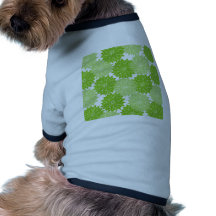 Pretty green Flower Blossoms Floral Pattern Doggie Tee Shirt