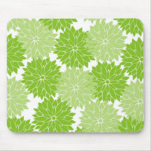 Pretty green Flower Blossoms Floral Pattern Mousepad
