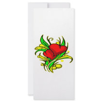 Pretty Hearts and Flowers #0044 Full Color Rack Card