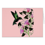 Pretty Hummingbird and Flowers Cards