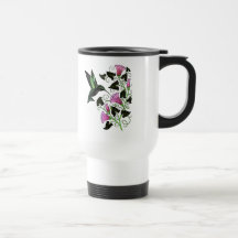 Pretty Hummingbird and Flowers Coffee Mugs