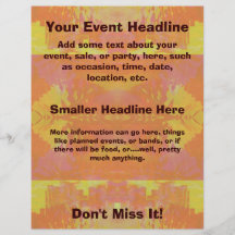 Pretty in Orange and Yellow Personalized Flyer