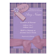 Pretty in Pink and Purple Baby Shower Invitations