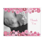 Pretty in Pink Baby Girl Photo Thank You Post Card postcards