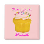 Pretty in pink cupcake magnet