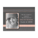 Pretty in Pink Graduation Announcement Postcard