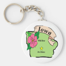 Pretty Iowa Map Key Chains