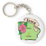 Pretty Iowa Map keychains