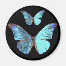 Pretty Iridescent Blue Butterfly Magnet