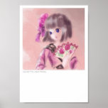 Pretty Japanese Girl With A Fan posters