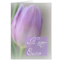 Pretty Lavender Tulip Easter Card