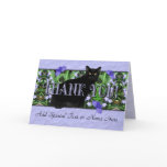 Pretty Lavender Wildflowers and Black Cat Thank Yo cards