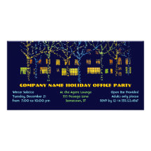 Pretty Lights Holiday Office Party Photo Card