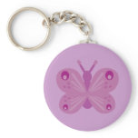 Pretty lilac cartoon butterfly keychain