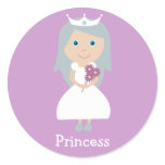 Pretty lilac cartoon Princess stickers