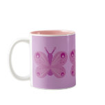 Pretty lilac & pink cartoon butterfly mug