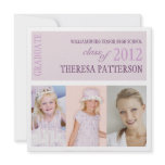 Pretty Lilac Purple Photo Collage Graduation Party Personalized Invitation