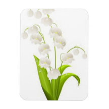 Pretty Lily of the Valley Rectangular Magnets