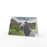 Pretty Little Gray Grey Pony with Big Eyes - Blank Greeting Card