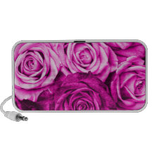 Pretty Magenta Pink Roses Flower Bouquet Notebook Speaker