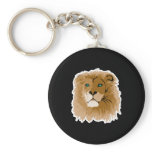 pretty male lion with blue eyes keychain