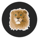 pretty male lion with blue eyes sticker