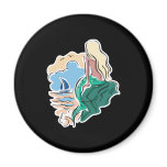 pretty mermaid sitting on rock magnets