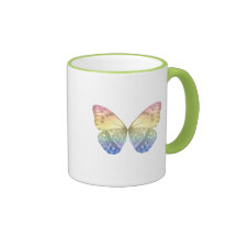 Pretty Multicolored Butterfly Coffee Mugs