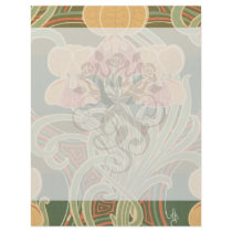 pretty orange flowers art nouveau design flyer design