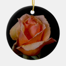 Pretty Orange Rose Christmas Ornament