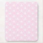 Pretty pale pink damask pattern with white. Custom mousepads