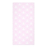 Pretty pale pink damask pattern with white. photo card template