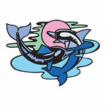 pretty pastel dolphins scene photo sculptures
