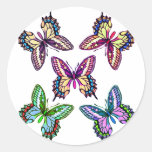 Pretty Pastel Flock Round Stickers