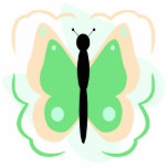 Pretty Peach And Green Butterfly Ornament photo sculptures