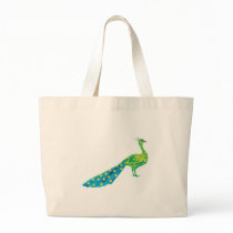 pretty peacock tote bag